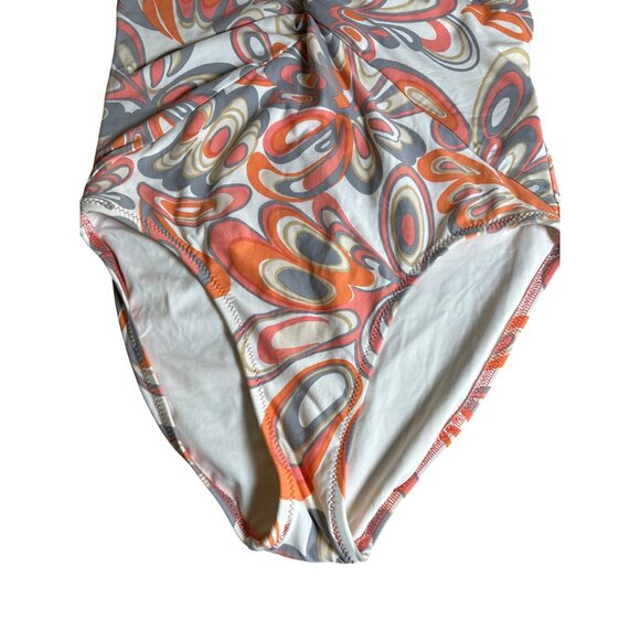 Helen Jon Swimsuit Size Medium One Piece Halter Style Melon Gray - Picture 3 of 8